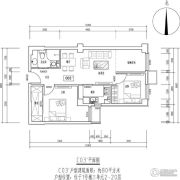 首开保利锦都家园2室1厅1卫0平方米户型图