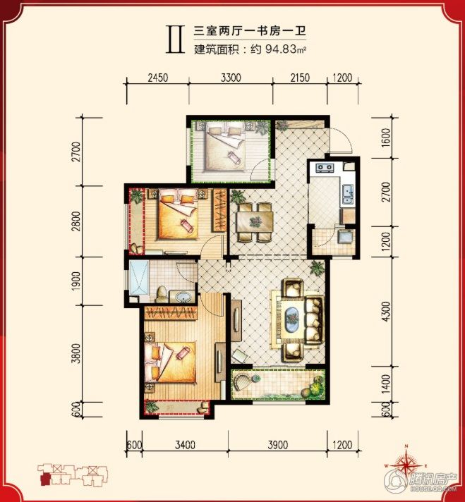 > 绿宸万华城户型图