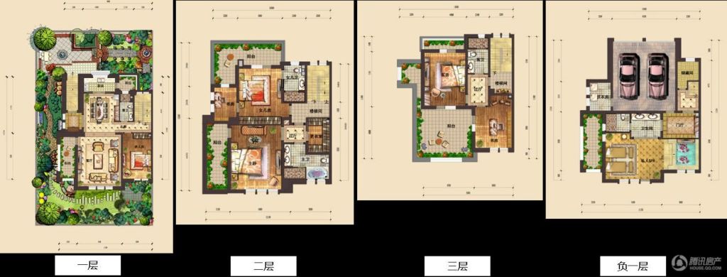 国信南山双拼别墅 小双拼户型图