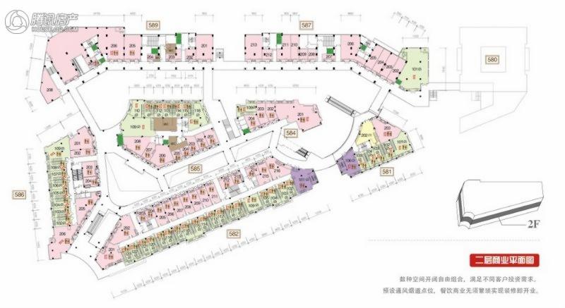 龙湖时代天街二层商业平面图