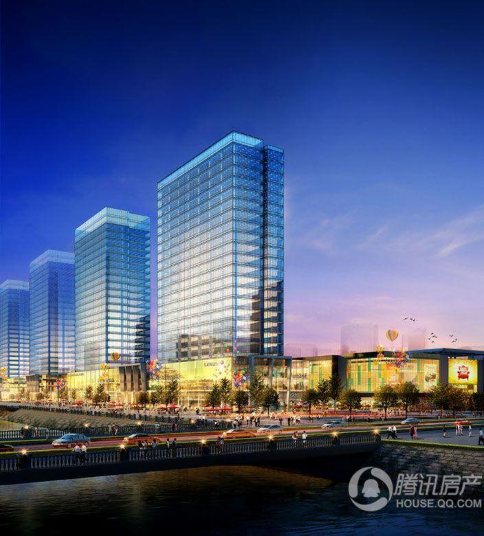 香江·全球家居CBD二期效果图—商业街景观B座中庭酒店透视