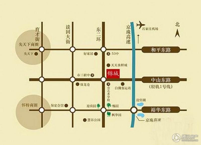 锦城金街交通图