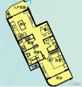 领海世界岛二期2室2厅1卫75平方米户型图