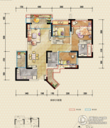 恒邦・时代青江二期3室2厅2卫80平方米户型图