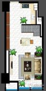 GOHO悦城1室1厅1卫49平方米户型图