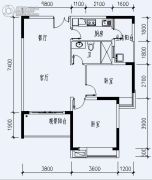 福星城3室2厅1卫113平方米户型图