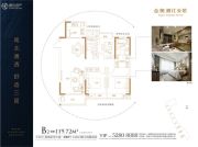 金奥湘江公馆3室2厅2卫119平方米户型图