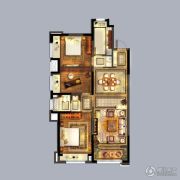 优山美地名邸3室2厅1卫116平方米户型图
