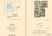 东晟蓝滨城3室2厅1卫89--92平方米户型图