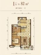 龙湖・春江郦城2室2厅1卫82平方米户型图