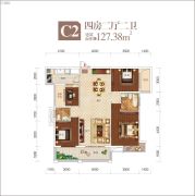 润和城4室2厅2卫127平方米户型图