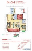 海湘城3室2厅2卫102平方米户型图