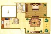 紫星城 多层1室2厅1卫78平方米户型图