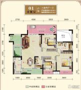 汉江新城3室2厅1卫0平方米户型图