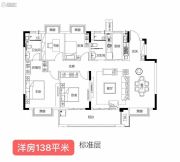 碧桂园中江温泉城4室2厅2卫138平方米户型图