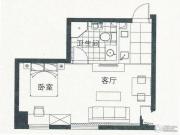 京隆国际公寓1室1厅1卫0平方米户型图