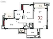 宝华轩3室2厅1卫100平方米户型图