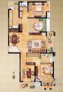 中海万锦行政公寓3室2厅1卫140平方米户型图