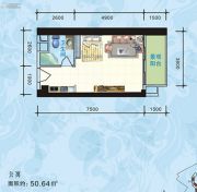 海悦长滩1室1厅1卫50平方米户型图