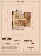 丽江半岛3室2厅1卫92平方米户型图