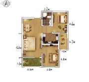 金象泰紫薇花园2室2厅1卫72平方米户型图