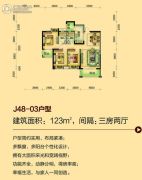 碧桂园・翡翠山3室2厅2卫123平方米户型图