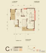 宏达世纪锦城3室2厅2卫134--151平方米户型图