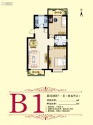 京津105新城2室2厅1卫0平方米户型图