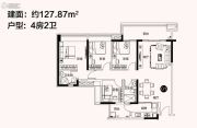云山峰境花园4室4厅4卫127平方米户型图