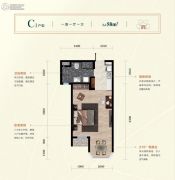 合生京津新城1室1厅1卫0平方米户型图