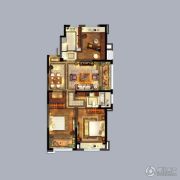 优山美地名邸3室2厅1卫123平方米户型图