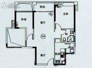 家和逸品苑2室2厅1卫85平方米户型图