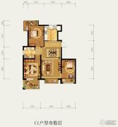 北京城建・琨廷3室2厅1卫100平方米户型图