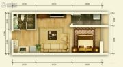 龙泽・福城国际1室1厅1卫40平方米户型图