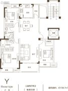 中森蓝山玖�h3室2厅2卫136平方米户型图