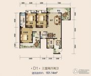 朝泰・丽水湾3室2厅2卫151平方米户型图