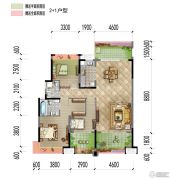 梅州万达广场3室2厅2卫130平方米户型图