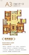 中国铁建青秀城3室2厅1卫95平方米户型图