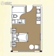 万兴港湾公寓1室1厅1卫37平方米户型图