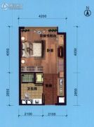 碧桂园星港国际1室0厅1卫38平方米户型图