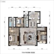 中海・润山府3室2厅2卫156平方米户型图