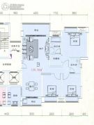 龙腾豪园3室2厅2卫129平方米户型图
