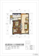 万千城江津国际商圈2室2厅1卫82平方米户型图