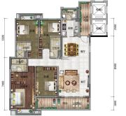 博达外滩4室2厅3卫150平方米户型图