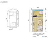 万裕摩登时代广场1室1厅1卫42平方米户型图